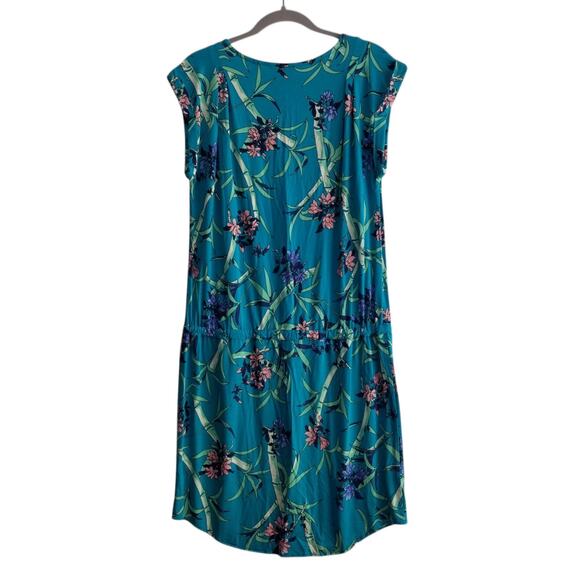 Vintage Tori Richard Honolulu Hawaiian Tropical Floral Midi Dropped Wais Dress L - Picture 3 of 11